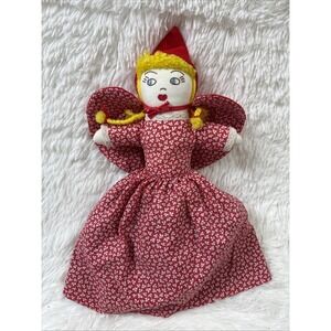 Vintage 1970s Handmade Little Red Riding Hood Topsy Turvy Flip Doll 16" Wolf +